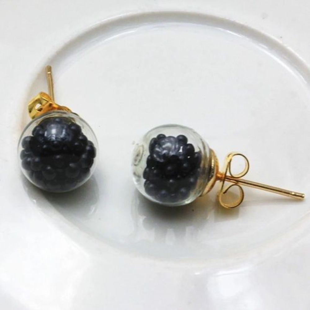 (N1) Glass Globe Earrings